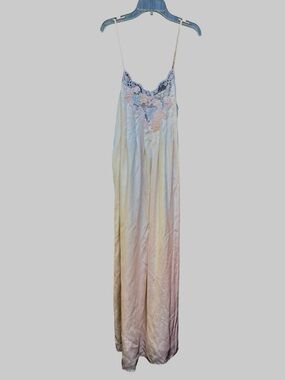 Natori Ivory Satin Lace-Trim Slip Nightgown